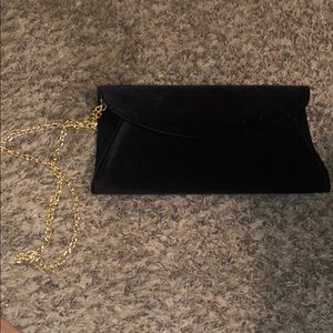 Velvet black clutch purse.